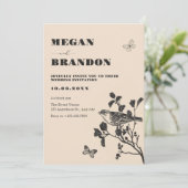  Bird Branch Wedding Kaart (Staand voorkant)