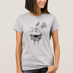 Bird Building een Nest Vrienden van Natuur T-shirt
