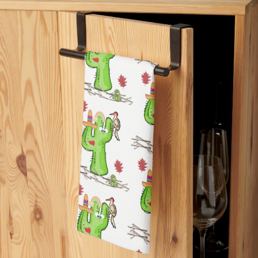 Bird Cactus Keuken Handdoek (Derde Gevouwen)
