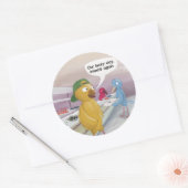 Bird Cafeteria Funny Ronde Sticker (Envelop)