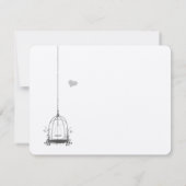  Bird Cage Red Accents Weddenschap Bedankt (Achterkant)