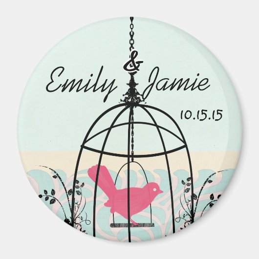 Bird Cage Wedding Stickers of Customize Magneet (Voorkant)