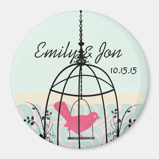 Bird Cage Wedding Stickers of Customize Magneet (Voorkant)
