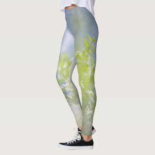 Bird Cherry Tree Blossom Flowers Sky Leggings