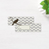 Bird Chevron Gift Labels, profielkaarten (grijs) Mini Visitekaartjes (Bureau)