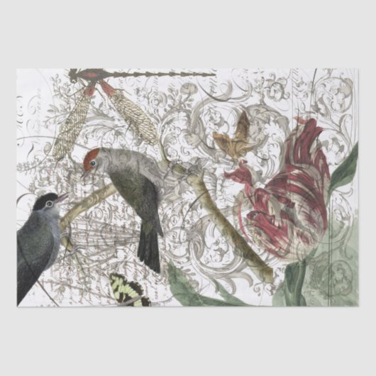 Bird Collage Tissuepapier (Voorkant)