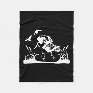 Bird Dog Duck Hunting Willow in the Marsh Hunter Fleece Deken