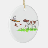 Bird Dog en fazant Keramisch Ornament (Rechts)
