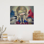 Bird Fairy - Backyard Birds ART PRINT big eye (Keuken)