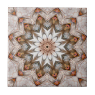 Bird Feather Kaleidoscope Mandala Pattern Tegel Tegeltje