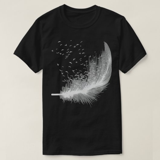Bird Feather Silhouette Afbeelding Birdwatcher Bir T-shirt (Design voorkant)