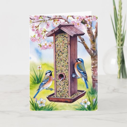 Bird Feeder Moederdag Kaart (Voorkant)