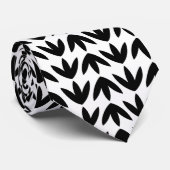 Bird Feet Pattern Black op White Stropdas (Opgerold)