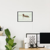 Bird Fishing in Ocean Poster (Bureau à domicile)