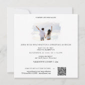 *~* Bird Flower Artsy AR12 QR FOTO RSVP Huwelijk Kaart (Achterkant)