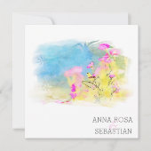 *~* Bird Flower Artsy AR12 QR FOTO RSVP Huwelijk Kaart (Voorkant)