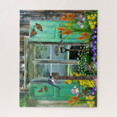 Bird Flower Garden Rustic Shed Legpuzzel (Verticaal)