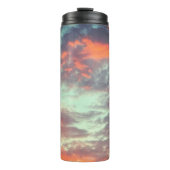 Bird Flying Pink Clouds Sky Photo Thermosbeker (Voorkant)