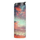 Bird Flying Pink Clouds Sky Photo Thermosbeker (Gedraaid links)