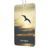Bird Flying Silhouette Sunset Gepersonaliseerd Luchtverfrisser (Links)