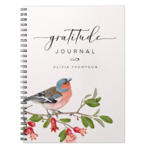 Bird Foliage Gratitude Journal Specialized Pink Notitieboek
