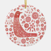 Bird Folk Art Keramisch Ornament (Voorkant)