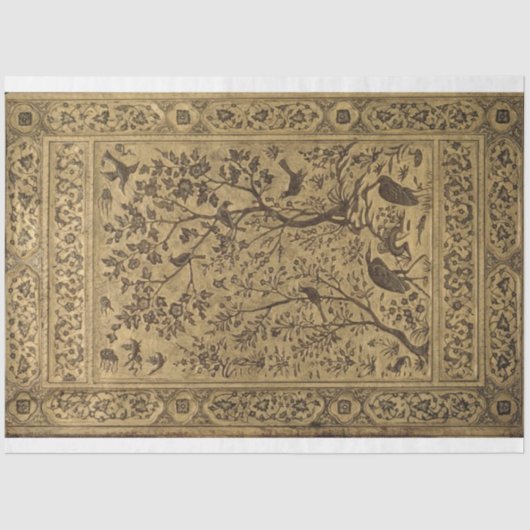 Bird & Forest Tapestry Decoupage Paper Tissuepapier (Voorkant)