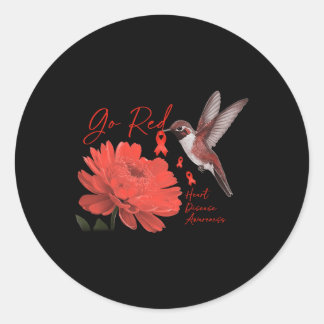 Bird Go Red voor vrouwen hartziekte maand Awarenes Ronde Sticker