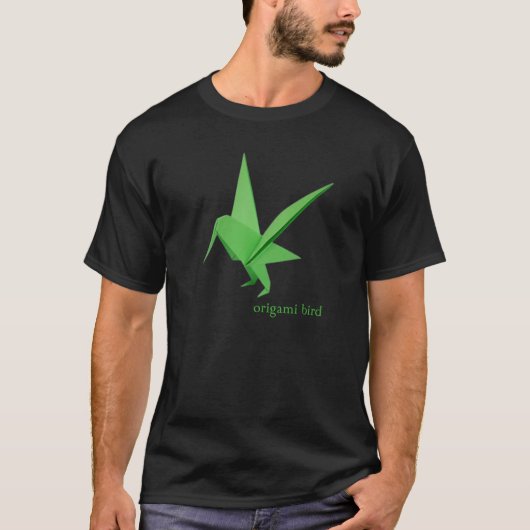 Bird Green Origami Bird T-shirt (Voorkant)