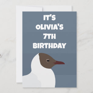 Bird Gull Seagull Kids Verjaardagsfeestje Kaart