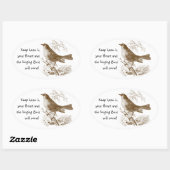  Bird Houd Hoop in je Hart Ovale Stickers (Vel)