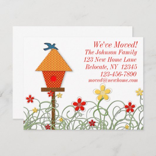 Bird House Moving Faire-part (Devant / Derrière)