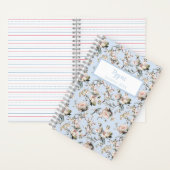Bird in Blossom Blue Personalized Journal Notebook (À l'intérieur)