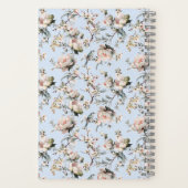 Bird in Blossom Blue Personalized Journal Notebook Notitieboek (Achterkant)