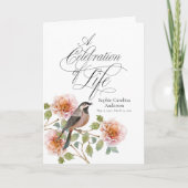 Bird in Flowers Celebration of Life Program Programma (Voorkant)