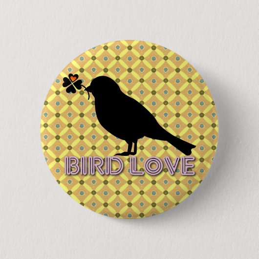 Bird Love Botton Ronde Button 5,7 Cm (Voorkant)