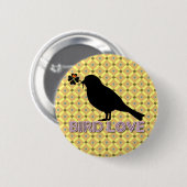 Bird Love Botton Ronde Button 5,7 Cm (Voorkant /achterkant)