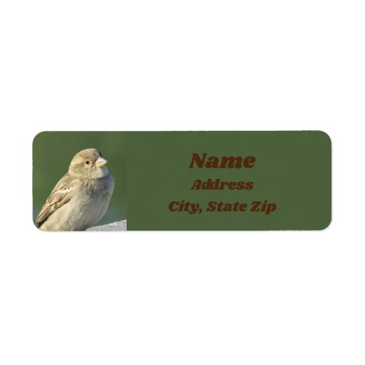 Bird Lover Small Brown Feather Wilde Sparrow Etiket (Voorkant)