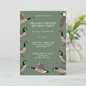 Bird Lovers Canada Geese Birthday Party Invitation Kaart (Staand voorkant)