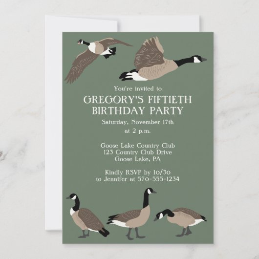 Bird Lovers Canada Geese Birthday Party Kaart (Voorkant)