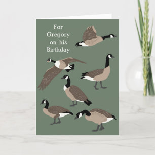 Bird Lovers Canada Geese Illustratie Birthday Kaart