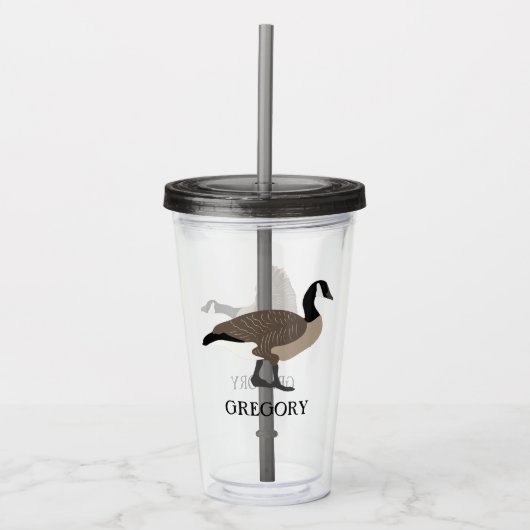 Bird Lovers Canada Geese Illustration Personalized Acryl Drinkbeker (Voorkant)