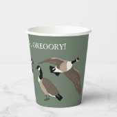 Bird Lovers Canada Geese Illustration Personalized Papieren Bekers (Achterkant)