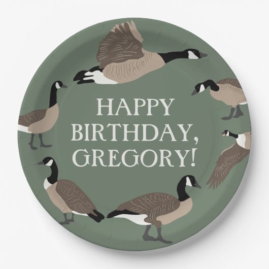 Bird Lovers Canada Geese Illustration Personalized Papieren Bordje (Voorkant)