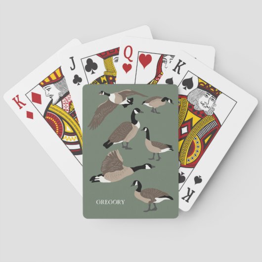 Bird Lovers Canada Geese Illustration Personalized Pokerkaarten (Achterkant)