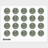 Bird Lovers Canada Geese Illustration Personalized Ronde Sticker (Vel)