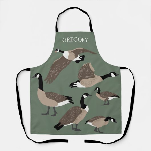 Bird Lovers Canada Geese Illustration Personalized Schort (Voorkant)