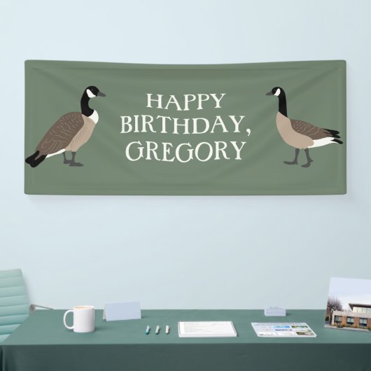 Bird Lovers Canada Geese Illustration Personalized Spandoek (Beurs)