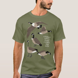 Bird Lovers Canada Geese Illustration Personalized T-shirt