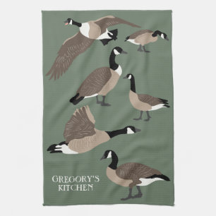 Bird Lovers Canada Geese Illustration Personalized Theedoek